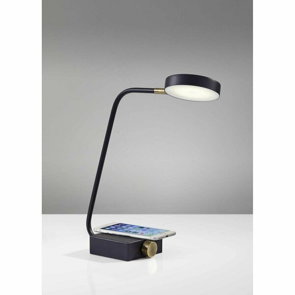 Estallar Black Metal LED Desk Lamp, 4.75 x 15.5 x 15.5-19 in. ES3088926